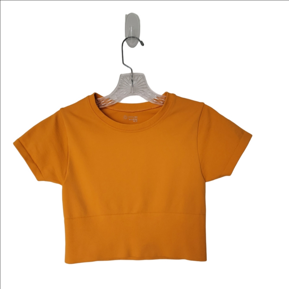 OFFLINE by Aerie Crop Top Elastic Vibrant Orange Size XS